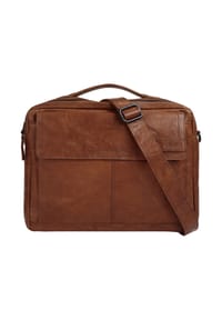 SPIKES & SPARROW® - Notebooktasche Echt Leder - cognac