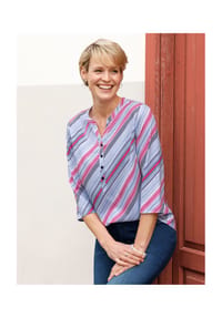 SIEH AN! - 3/4-Arm-Bluse - ecru-marine-bedruckt
