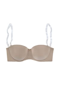 LASCANA - Perfect Basics Schalen-BH, abnehmbarer Träger, Schleifchen, für Damen - 2264 TOFFEE