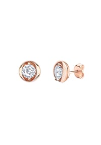 zeeme BASIC - Ohrringe 925/- Sterling Silber 2 Zirkonia - rot