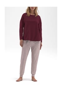 TOM TAILOR - Schlafanzug, Gummibund, für Damen - 424 ROT-MITTEL