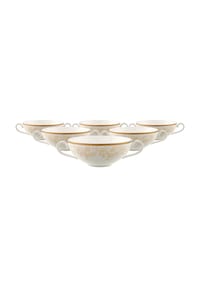 Villeroy & Boch Suppen-Obertassen Ivoire 200 ml 6er Set weiß-gold - IVOIRE - weiß-gold
