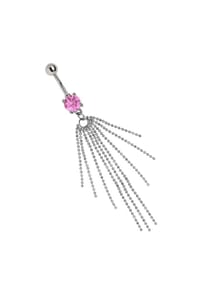 Adelia's - Titan Banane - offener Stein mit 9 Kugelketten rosa - rosa