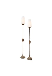 LOBERON - Stehlampe 2er Set Abigail beige/braun - beige/braun