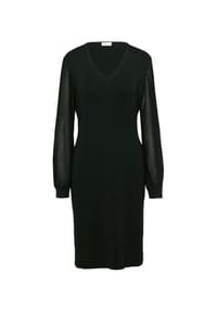 s.Oliver BLACK LABEL - Feinstrickkleid, V-Ausschnitt, für Damen - 9999  GREY/BLACK