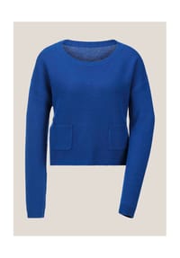 MADELEINE - Wollpullover mit U-Boot-Ausschnitt - royalblau