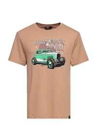 KING KEROSIN - T-Shirt mit Retro-Artwork Print Hotrod Service - blau