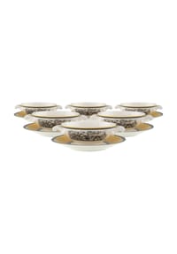 Villeroy & Boch Suppentassen mit Untertassen Audun Ferme 400 ml 6er Set bunt - AUDUN FERME - bunt