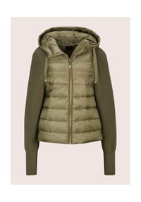 MADELEINE - Steppjacke mit Kapuze & Strickärmeln - schilf