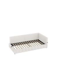 KOMHTOM - Kinderbett 90x200cm mit Lattenrost (ohne Matratze), mit LED-Lichtleiste - Weiß - Weiß