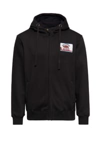 KING KEROSIN - Kapuzensweatjacke mit Rückenstickerei California Motor State - schwarz