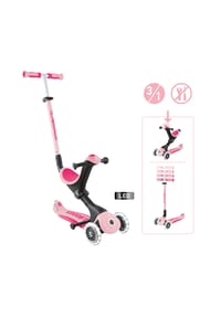GLOBBER - GO-UP DELUXE LIGHTS pastellrosa, mit Leuchtrollen und Leuchtmodul - rosa