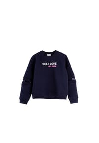 Solang - Pullover mit Print-Motiv - Navyblau