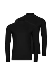 RAGMAN - Langarmshirt 2er Pack Basic - Anthrazit
