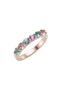 GIORGIO MARTELLO MILANO - Ring mit synth. Rubin, Saphir und Kristallsteinen, Silber 925 - mehrfarbig