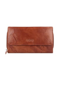 mano Donna Aurona RFID - Donna Aurona Geldbörse RFID Leder 18 cm - cognac
