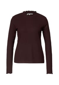 STREET ONE STUDIO - Langarmshirt, Stehkragen, für Damen - 17857 RUSSET RED