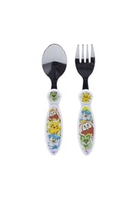 Nintendo - Pokemon Kinderbesteck Set 2-teilig – Löffel & Gabel mit Motivgriffen - Weiß Onesize