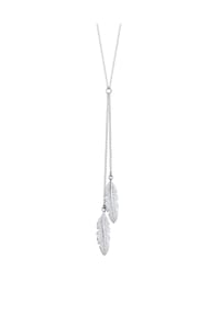 elli. - Halskette Feder Y-Kette Boho Trend 925 Silber - Gold