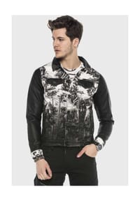 CIPO & BAXX® - Jacke im Kontrast-Look - BLACK