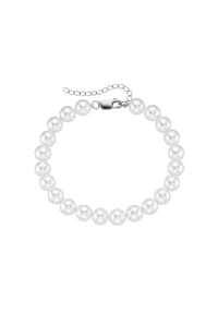 SMART JEWEL® - Armband mit Muschel-Perlen, Silber 925 - grau