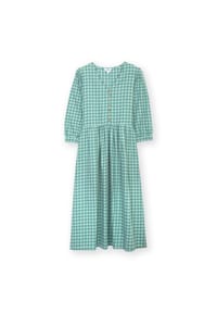 KITE - Damen Worgret kariertes Flanellkleid 3/4 Ärmel Bio-Baumwolle - grün