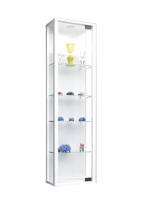 VCM. - Glasvitrine hängend | Vitrine Glas mit ESG-Sicherheitsglas | Maße ca. H. 115 x B. 33 x T. 18 cm| Hängevitrine Glas | Modern und platzsparend | Glas Vitrinenschrank - Stano Mini - 