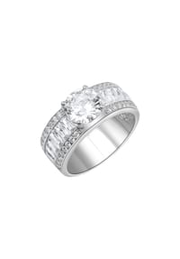 zeeme SILVER - Ring 925/- Sterling Silber 45 Zirkonia - weiß