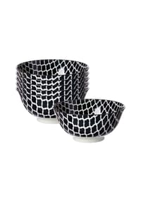 Ritzenhoff & Breker Müslischalen Takeo Swing ø 15,5 cm 6er Set schwarz-weiß - TAKEO - schwarz-weiß