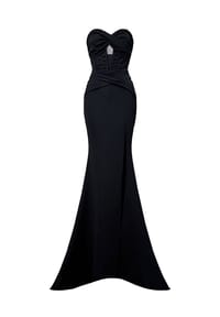 MODA MINX - Abendkleid Daisy Long Slit Dress im schulterfreien Design - black
