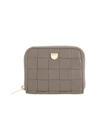 DuDu Woven - Woven Geldbörse Leder 10 cm - coffee brown