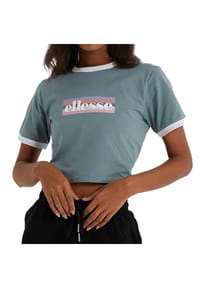 ellesse Damen T-Shirt FLIDE - Crop-Top, Kurzarm, Rundhals, Cotton Jersey, Logo Bild 6
