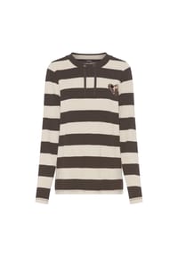 olsen - Sweatshirt mit Streifendruck und Rundhalsausschnitt - Coffee Bean