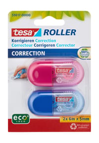 tesa® - Mini-Roller Korrigieren, 2er-Set - PINK / BLAU