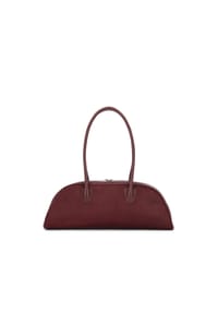 KAZAR STUDIO - Bordeauxfarbene länglich geformte Lederhandtasche mit Haarfarbe - Bordeaux