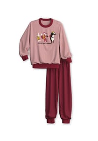 CALIDA - Kinder Bündchen-Pyjama aus reiner Bio-Baumwolle Toddlers Outdoor - fired brick