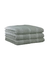 Cawö - Handtuch, 3er Pack - Noblesse2, Walkfrottier, Velours-Streifen, Baumwolle, einfarbig, 50 x 100 cm - Anthrazit