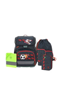 LÄSSIG - School Set Light Unique - Schulranzen Set 6tlg. 960g (foodball deep blue) - foodball deep blue