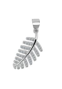 Adelia's - Damen Anhänger Blatt aus 925 Silber mit Zirkonia - Silber
