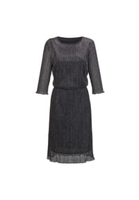 GOLDNER - Figurschmeichelndes Kleid mit festlichem Glanz - silber / titan / schwarz / gemustert