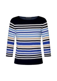 BETTY BARCLAY - Basic Shirt mit U-Boot-Ausschnitt - Dunkelblau/Weiß
