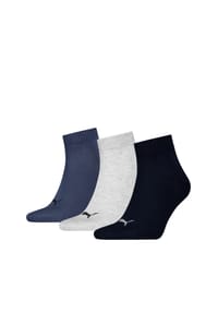 PUMA® - Kurzsocken, 3er-Pack, Rippbündchen - 009 WHITE/RED/BLUE