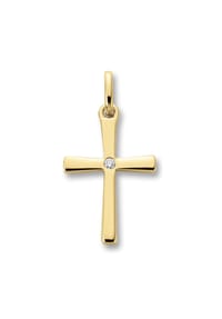 ONE ELEMENT Timeless Diamonds - Damen Schmuckset - Set mit Halskette 0.01 ct  Diamant-Brillant Anhänger aus 585 Gelbgold - gold