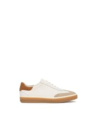 Kazar - Herren Sneakers aus weißem Leder mit Toe cap aus Wildleder - Off-white