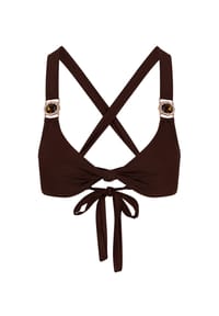 MODA MINX - Bikinioberteil Amour Knot mit modischer Schnürung am Rücken - Black