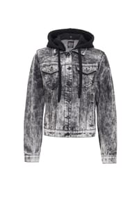 CIPO & BAXX® - Jeansjacke mit praktischer Kapuze - BLACK