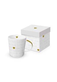 ppd - Henkelbecher Love Letters pearl, 400 ml - Weiß