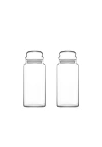 COFI - LAV Sera Aufbewahrungsdose 2er Set 1400 ml, Glasbehälter - luftdicht - Transparent 21 x 7 cm