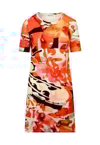 BICALLA - Dress Aqua Flowers - rot/braun