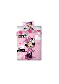 Disney - Bettwäsche Set – 140x200 cm Bettbezug & 63x63 cm Kissenbezug - Rosa 140x200cm